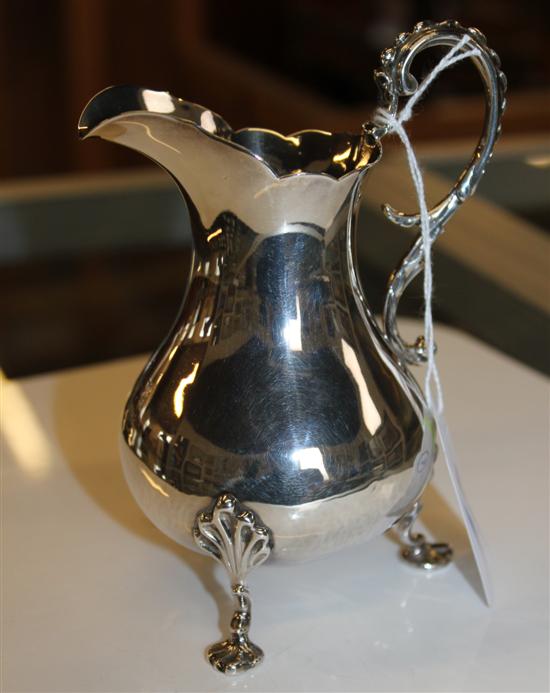 Victorian silver cream jug & a silver sugar caster